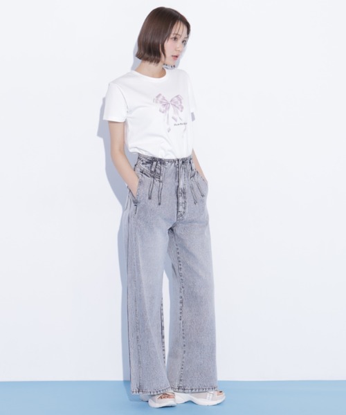JILL by JILL STUART(ジルバイジルスチュアート)の「構築パネルワイドデニム(デニムパンツ・レディース・ブルー/グレー・MEDIUM/SMALL)」の2枚目の写真
