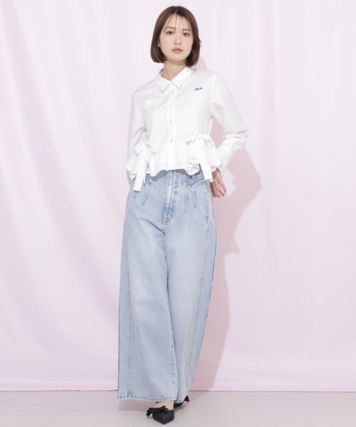 JILL by JILL STUART(ジルバイジルスチュアート)の「構築パネルワイドデニム(デニムパンツ・レディース・ブルー/グレー・MEDIUM/SMALL)」の10枚目の写真