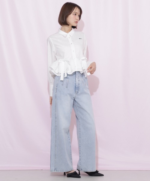 JILL by JILL STUART(ジルバイジルスチュアート)の「構築パネルワイドデニム(デニムパンツ・レディース・ブルー/グレー・MEDIUM/SMALL)」の11枚目の写真