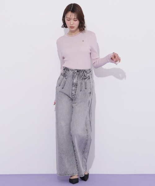 JILL by JILL STUART(ジルバイジルスチュアート)の「構築パネルワイドデニム(デニムパンツ・レディース・ブルー/グレー・MEDIUM/SMALL)」の7枚目の写真