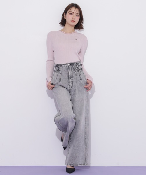JILL by JILL STUART(ジルバイジルスチュアート)の「構築パネルワイドデニム(デニムパンツ・レディース・ブルー/グレー・MEDIUM/SMALL)」の15枚目の写真
