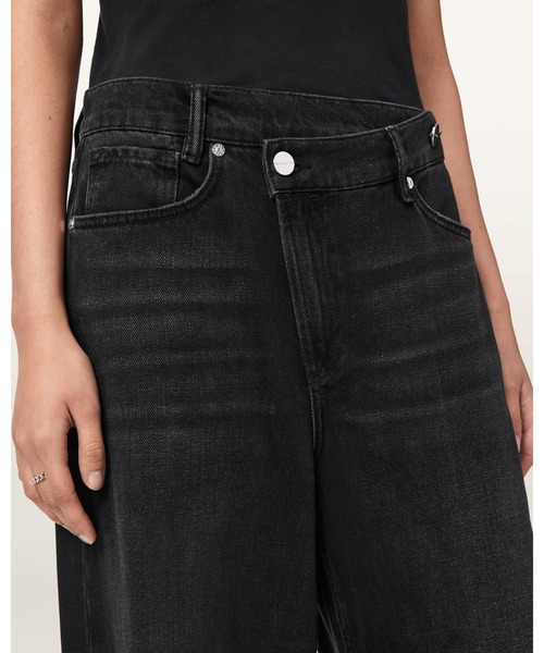 ALLSAINTS（オールセインツ）の「AKI CROSSOVER RIPPED JEANS | AKI クロスオーバー リップド ジーンズ（デニムパンツ・レディース・ブラック系その他・24/26/25）」の3枚目の写真