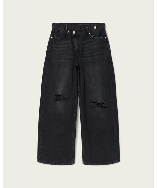 ALLSAINTS（オールセインツ）の「AKI CROSSOVER RIPPED JEANS | AKI クロスオーバー リップド ジーンズ（デニムパンツ・レディース・ブラック系その他・24/26/25）」の7枚目の写真