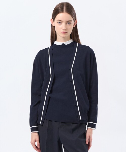 MACKINTOSH PHILOSOPHY(マッキントッシュ フィロソフィー)の「バイカラーファインコットンカーディガン(カーディガン/ボレロ・レディース・ブルー系その他7/ブルー系その他3/グリーン系その他2/ダークネイビー・38)」の3枚目の写真