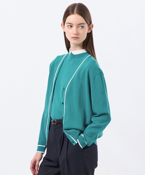 MACKINTOSH PHILOSOPHY(マッキントッシュ フィロソフィー)の「バイカラーファインコットンカーディガン(カーディガン/ボレロ・レディース・ブルー系その他7/ブルー系その他3/グリーン系その他2/ダークネイビー・38)」の2枚目の写真