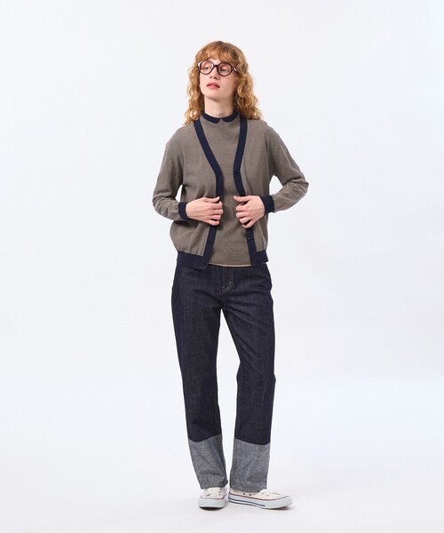 MACKINTOSH PHILOSOPHY(マッキントッシュ フィロソフィー)の「バイカラーファインコットンカーディガン(カーディガン/ボレロ・レディース・ブルー系その他7/ブルー系その他3/グリーン系その他2/ダークネイビー・38)」の6枚目の写真