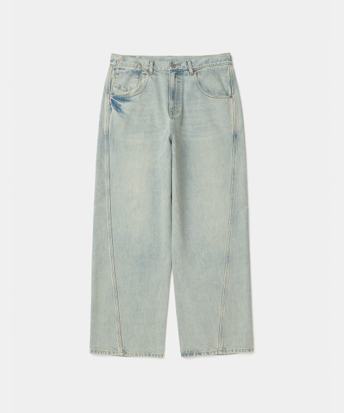 UNIFORM BRIDGE(ユニフォームブリッジ)の「001 twist denim pants wide fit 11.5oz light indigo(デニムパンツ・メンズ・その他・MEDIUM/LARGE/X-LARGE/XX-LARGE)」の1枚目の写真