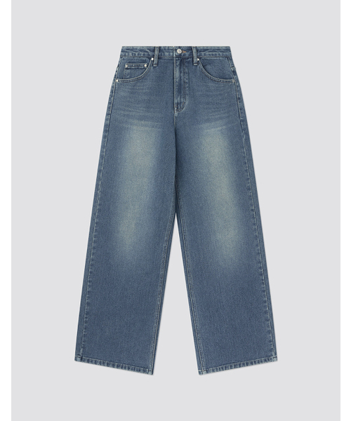 ANNEHEARTS（アンハーツ）の「Classic Long Wide Denim Mid Blue（デニムパンツ・レディース・その他・LARGE/MEDIUM/SMALL）」の3枚目の写真