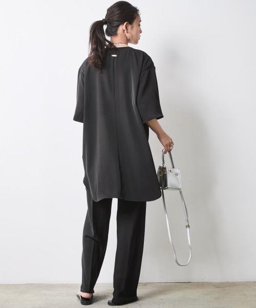 CHIC STYLE（シックスタイル）の「ストレートナローパンツ＜大きいサイズ有＞シックスタイル（スラックス・レディース・ライトベージュ/ブラック・5L/M/L/LL/3L/4L）」の9枚目の写真