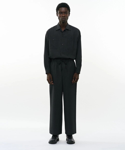 markaware（マーカウェア）の「【marka】2/72ウールトロピカルワッシャー / ダブルポケットオープンカラーシャツ / DOUBLE POCKET OPEN COLLAR SHIRT（シャツ/ブラウス・メンズ・ブラック/グレー・1/2）」の7枚目の写真