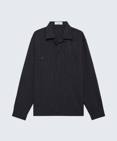 markaware(マーカウェア)の「【marka】2/72ウールトロピカルワッシャー / ダブルポケットオープンカラーシャツ / DOUBLE POCKET OPEN COLLAR SHIRT(シャツ/ブラウス・メンズ・ブラック/グレー・1/2)」の17枚目の写真