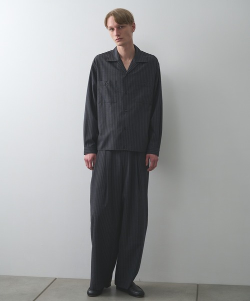 markaware(マーカウェア)の「【marka】2/72ウールトロピカルワッシャー / ダブルポケットオープンカラーシャツ / DOUBLE POCKET OPEN COLLAR SHIRT(シャツ/ブラウス・メンズ・ブラック/グレー・1/2)」の13枚目の写真