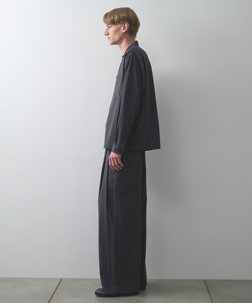 markaware(マーカウェア)の「【marka】2/72ウールトロピカルワッシャー / ダブルポケットオープンカラーシャツ / DOUBLE POCKET OPEN COLLAR SHIRT(シャツ/ブラウス・メンズ・ブラック/グレー・1/2)」の14枚目の写真