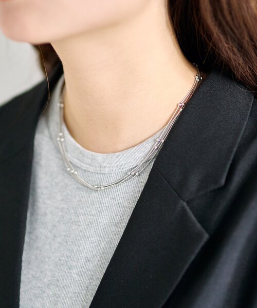 Kastane(カスタネ)の「【fiw.】ステーションネックレス(ネックレス・レディース・シルバー・FREE)」の3枚目の写真