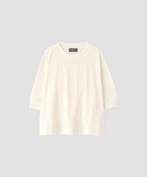 MARGARET HOWELL（マーガレットハウエル）の「TWIST COTTON JERSEY（Tシャツ/カットソー・レディース・アイボリー/ネイビー・2）」の4枚目の写真