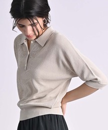 RAW FUDGE（ローファッジ）の「透かしジャガードニットポロ（ポロシャツ）」