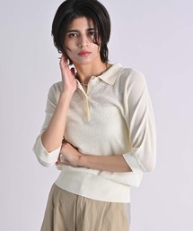 RAW FUDGE（ローファッジ）の「透かしジャガードニットポロ（ポロシャツ）」