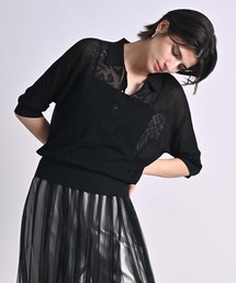 RAW FUDGE（ローファッジ）の「透かしジャガードニットポロ（ポロシャツ）」