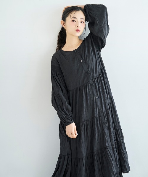 t*o様 新品　mil 3WAY ティアード ワンピース ワッシャー　XS ミル mil（ミル）の「3WAY ティアード ワンピース / ワッシャー加工【586136