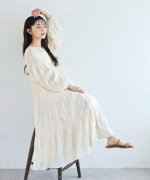 3WAY ティアード ワンピース / ワッシャー加工【586136】（ワンピース