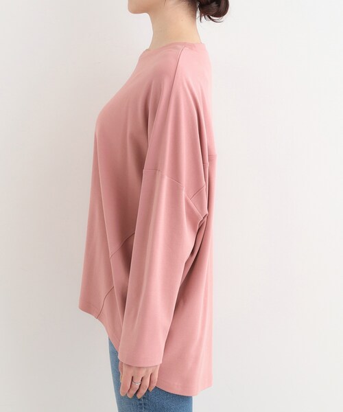 SHOO・LA・RUE(シューラルー)の「【洗濯機可/UV/綿100%】体型カバーが叶う ゆるトップス(Tシャツ/カットソー・レディース・ピンク系/ブラウン系その他/チャコールグレー/ホワイト・00)」の15枚目の写真