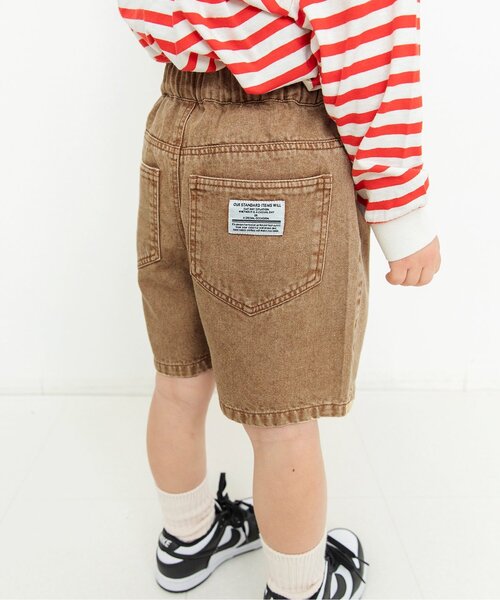 BREEZE(ブリーズ)の「カラーデニムハーフパンツ(デニムパンツ・キッズ・ベージュ/ブラック/ブルー/ミント/オレンジ/ピンク・150/140/120/100/90/130/110)」の1枚目の写真