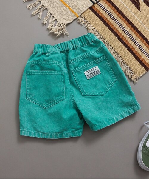 BREEZE(ブリーズ)の「カラーデニムハーフパンツ(デニムパンツ・キッズ・ベージュ/ブラック/ブルー/ミント/オレンジ/ピンク・150/140/120/100/90/130/110)」の3枚目の写真