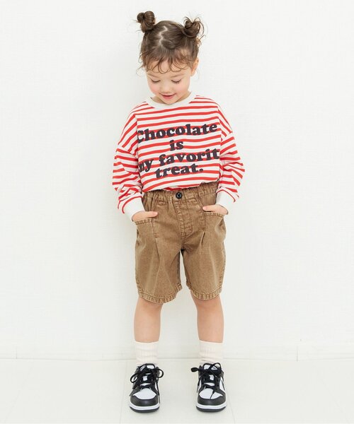 BREEZE(ブリーズ)の「カラーデニムハーフパンツ(デニムパンツ・キッズ・ベージュ/ブラック/ブルー/ミント/オレンジ/ピンク・150/140/120/100/90/130/110)」の10枚目の写真