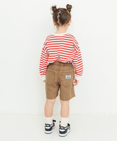 BREEZE(ブリーズ)の「カラーデニムハーフパンツ(デニムパンツ・キッズ・ベージュ/ブラック/ブルー/ミント/オレンジ/ピンク・150/140/120/100/90/130/110)」の9枚目の写真