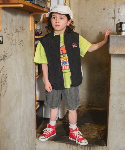 BREEZE(ブリーズ)の「カラーデニムハーフパンツ(デニムパンツ・キッズ・ベージュ/ブラック/ブルー/ミント/オレンジ/ピンク・150/140/120/100/90/130/110)」の7枚目の写真