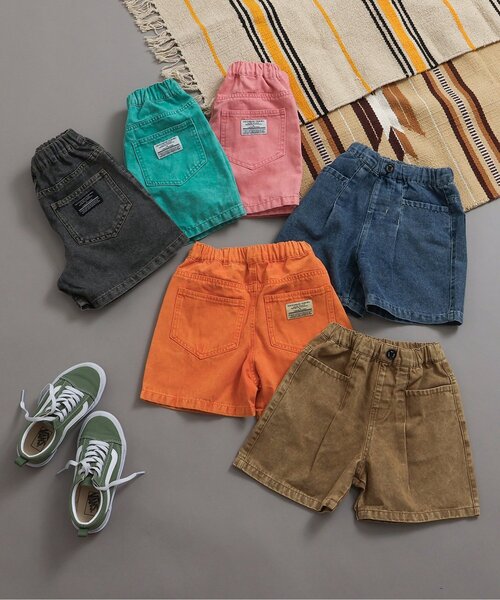 BREEZE(ブリーズ)の「カラーデニムハーフパンツ(デニムパンツ・キッズ・ベージュ/ブラック/ブルー/ミント/オレンジ/ピンク・150/140/120/100/90/130/110)」の15枚目の写真