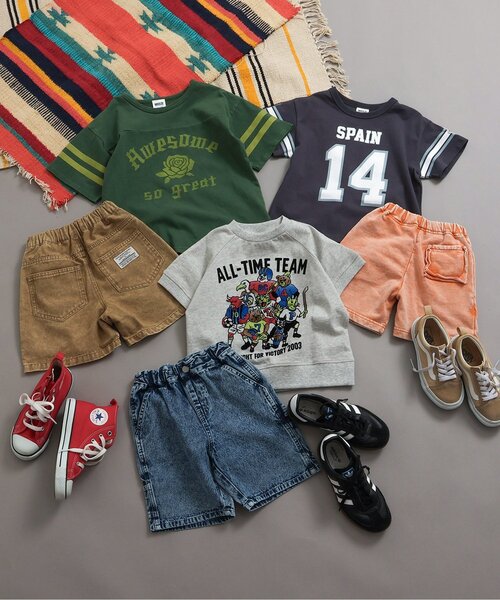 BREEZE(ブリーズ)の「カラーデニムハーフパンツ(デニムパンツ・キッズ・ベージュ/ブラック/ブルー/ミント/オレンジ/ピンク・150/140/120/100/90/130/110)」の16枚目の写真