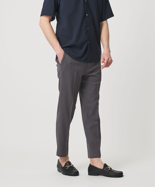 WEB限定 WARDROBE SMART】フラックスライク テーパード アンクルパンツ