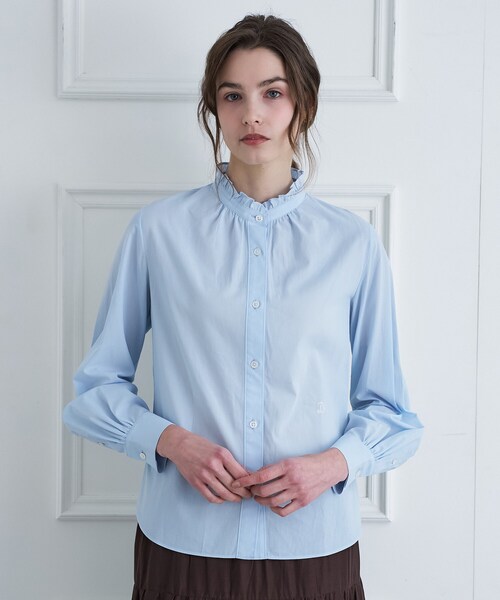 DRESSTERIOR（ドレステリア）の「【ウォッシャブル/通勤】スタンドフリル ブラウス（シャツ/ブラウス・レディース・オフホワイト/サックスブルー/ネイビー・38/36/34）」の7枚目の写真