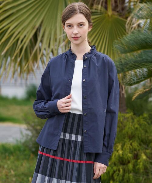 DRESSTERIOR（ドレステリア）の「【ウォッシャブル/通勤】スタンドフリル ブラウス（シャツ/ブラウス・レディース・オフホワイト/サックスブルー/ネイビー・38/36/34）」の11枚目の写真