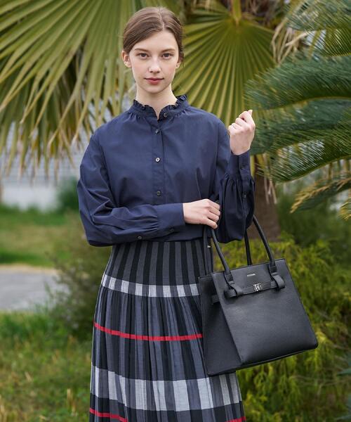 DRESSTERIOR（ドレステリア）の「【ウォッシャブル/通勤】スタンドフリル ブラウス（シャツ/ブラウス・レディース・オフホワイト/サックスブルー/ネイビー・38/36/34）」の12枚目の写真