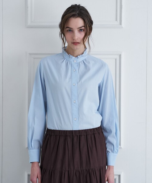 DRESSTERIOR（ドレステリア）の「【ウォッシャブル/通勤】スタンドフリル ブラウス（シャツ/ブラウス・レディース・オフホワイト/サックスブルー/ネイビー・38/36/34）」の15枚目の写真