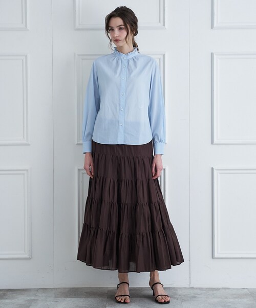 DRESSTERIOR（ドレステリア）の「【ウォッシャブル/通勤】スタンドフリル ブラウス（シャツ/ブラウス・レディース・オフホワイト/サックスブルー/ネイビー・38/36/34）」の17枚目の写真