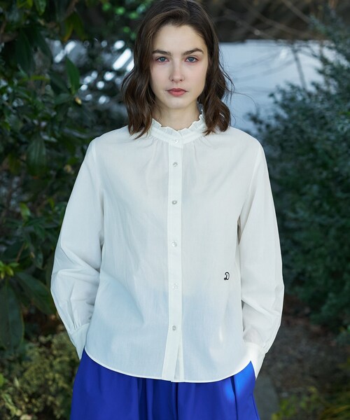 DRESSTERIOR（ドレステリア）の「【ウォッシャブル/通勤】スタンドフリル ブラウス（シャツ/ブラウス・レディース・オフホワイト/サックスブルー/ネイビー・38/36/34）」の18枚目の写真