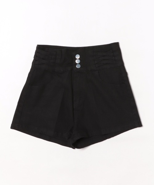 Songe(ソンジュ)の「ハイウエスデニムショートパンツ(デニムパンツ・レディース・ブルー/ブラック・L/M/S)」の13枚目の写真