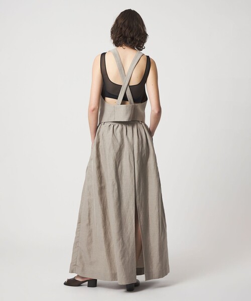 6（ロク）の「＜6(ROKU)＞麻ブレンド ロングスカート（スカート・レディース・ベージュ/ブラック・36/38）」の2枚目の写真