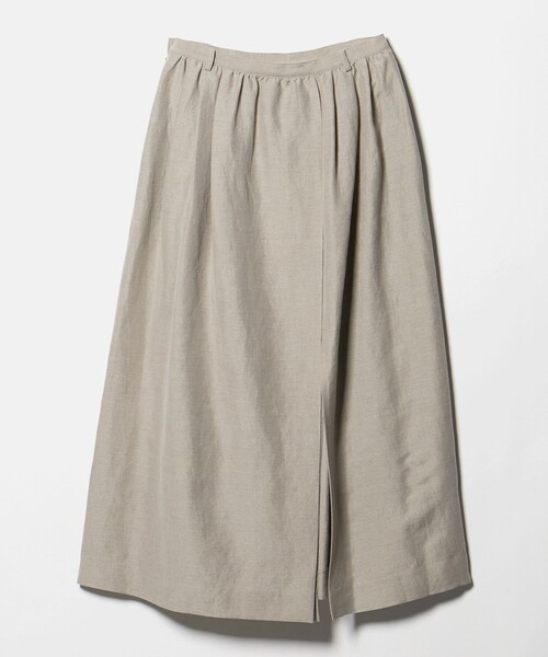6（ロク）の「＜6(ROKU)＞麻ブレンド ロングスカート（スカート・レディース・ベージュ/ブラック・36/38）」の10枚目の写真