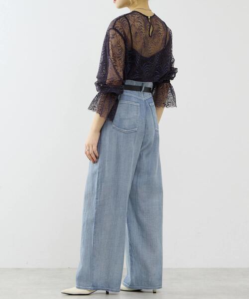 SOFFITTO(ソフィット)の「シアーデニムワイドパンツ(デニムパンツ・レディース・インディゴブルー/ケミカルウォッシュ・M/SS/S)」の21枚目の写真