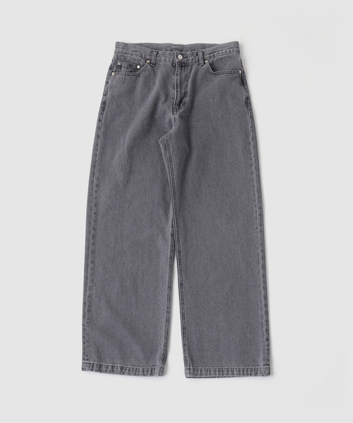 B.C STOCK（ベーセーストック）の「[B.A.C.D] ワイドストレートパンツ（デニムパンツ・メンズ・チャコールグレー/ネイビー/ブルー系その他/ブラック・LARGE/MEDIUM/SMALL）」の2枚目の写真