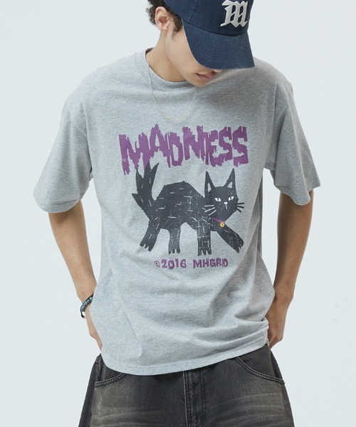 MAHAGRID(マハグリッド)の「『mahagrid/マハグリッド』MADNESS CAT TEE/マッドネス キャット Tシャツ(Tシャツ/カットソー・レディース・グレー/ホワイト/チャコールグレー・M)」の9枚目の写真