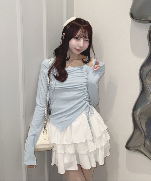 one way(ワンウェイ)の「長袖アシメドロストカットソー(Tシャツ/カットソー・レディース・オフホワイト/グレー/ブルー/ブラック/イエロー・FREE)」の18枚目の写真