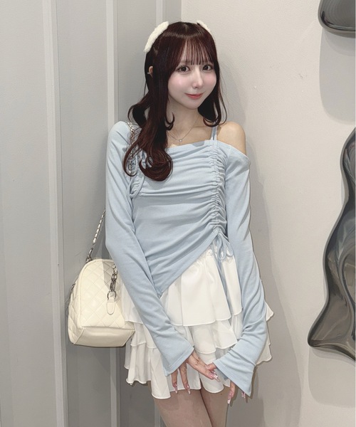 one way(ワンウェイ)の「長袖アシメドロストカットソー(Tシャツ/カットソー・レディース・オフホワイト/グレー/ブルー/ブラック/イエロー・FREE)」の19枚目の写真