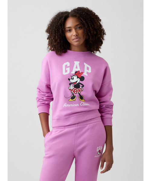 【DISNEYVINTAGE】70s〜 ミニージップアップスウェット Disney Hoodie Womens Mickey & Minnie Mouse Print Zip Up (Light