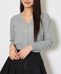 柄編みシアーカーディガン　春服