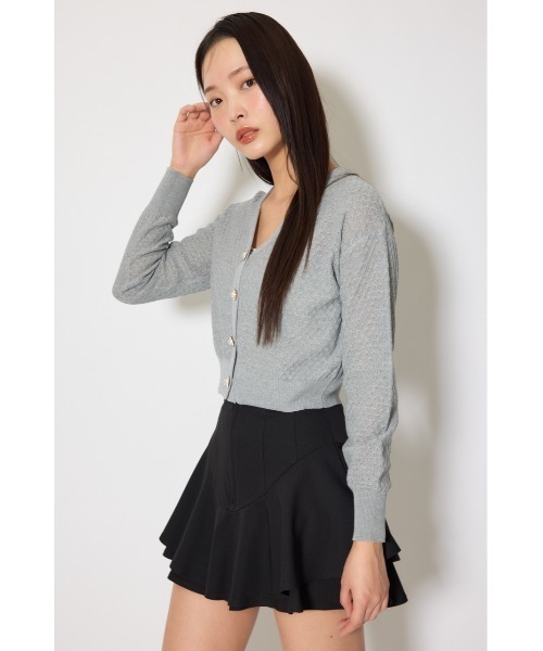 rienda（リエンダ）の「柄編みシアーカーディガン　春服（カーディガン/ボレロ・レディース・パープル/ホワイト/グレー・FREE）」の11枚目の写真